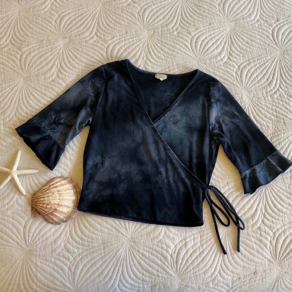 Blue Wrap-Top
